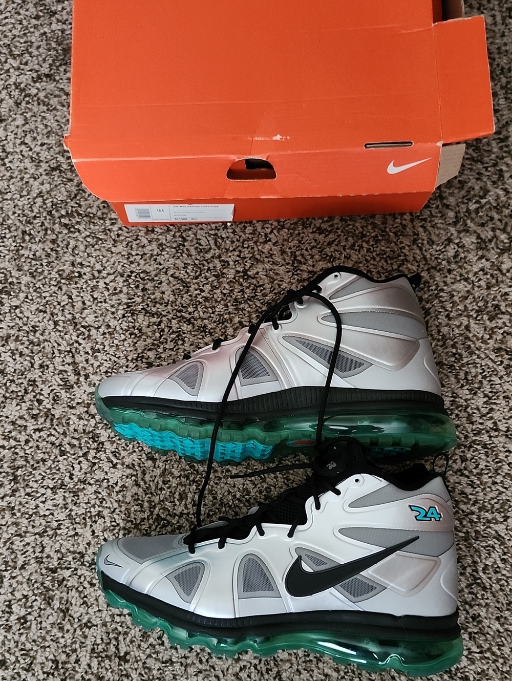 Nike Air Max Griffey Fury Fuse Metallic Silver Black JMY Green NWOT Mens 10.5
